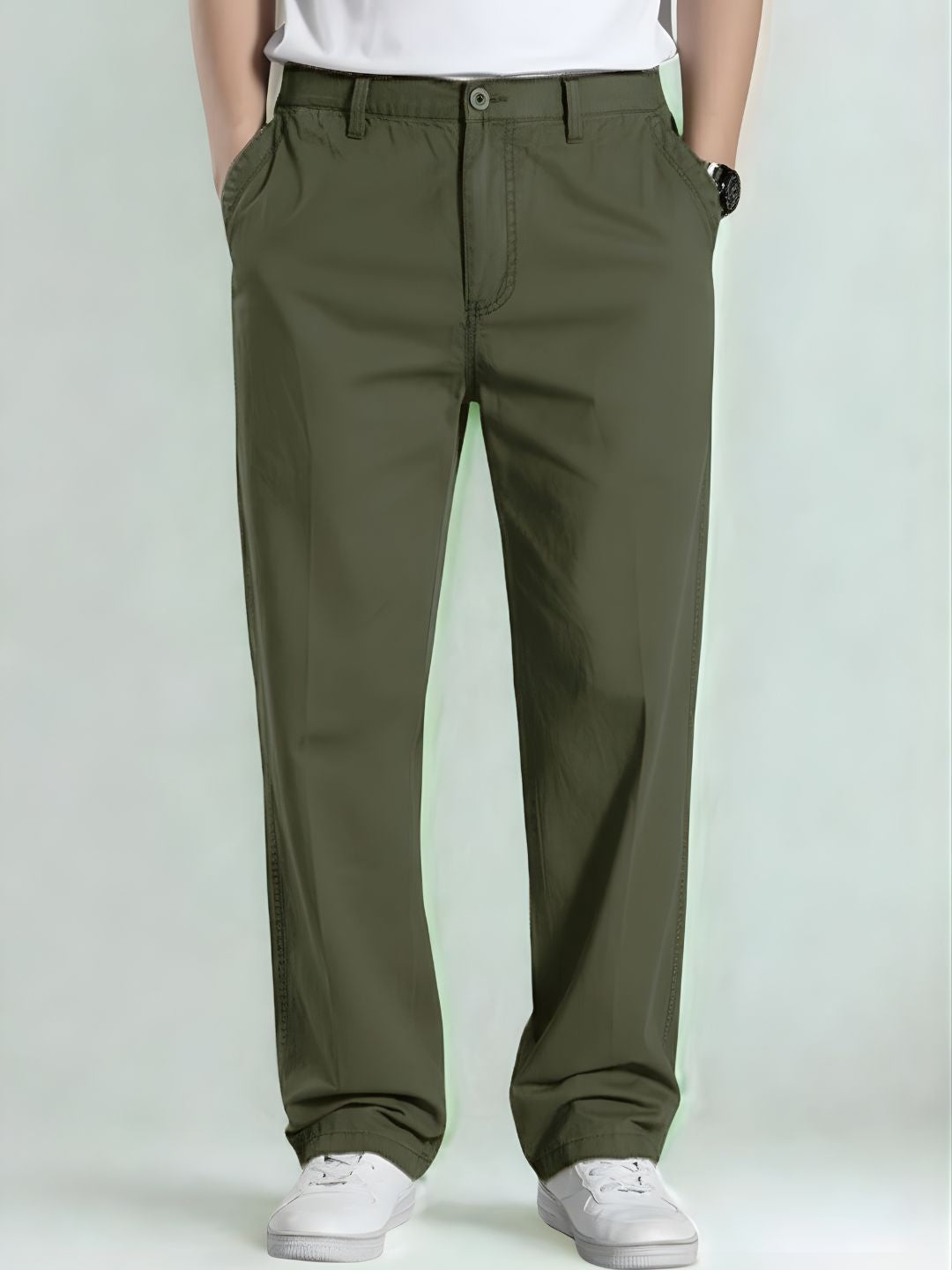 Premium Men's Cotton Pants - Olive