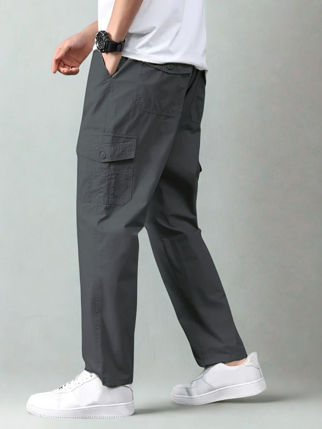 Premium Casual Cargo Trousers - Dark Gray
