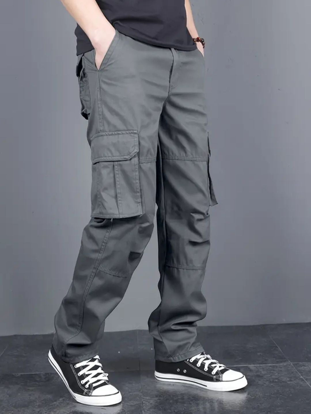 Men's Regular Fit Cotton Cargo Pants - Dgray