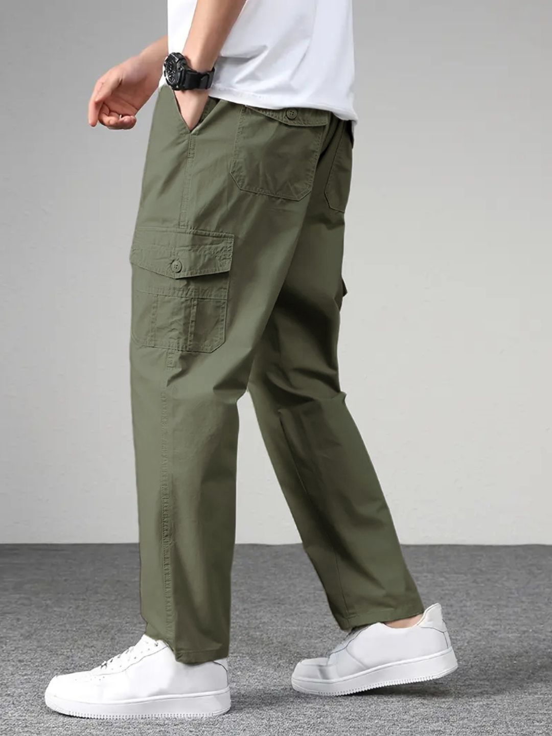 Premium Casual Cargo Trousers - Olive
