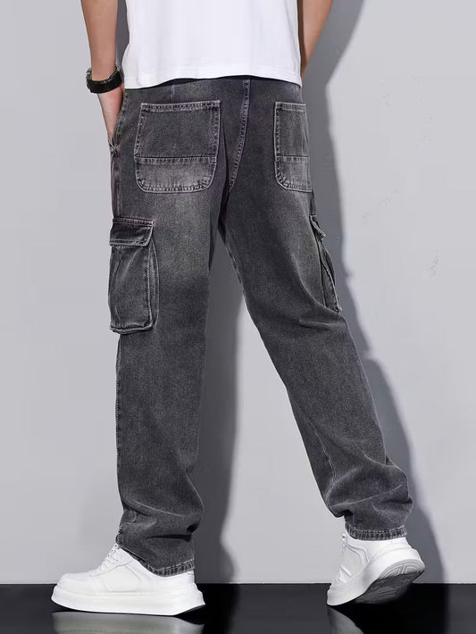 Premium Stretchable Cargo Baggy Jeans – 6 Pocket