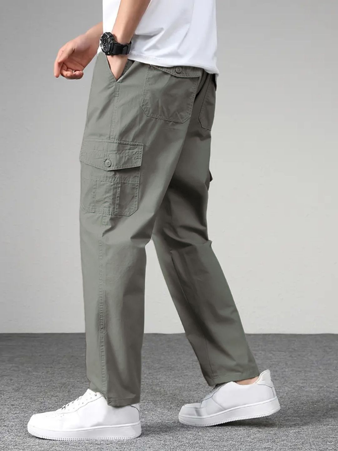 Premium Casual Cargo Trousers - LGray