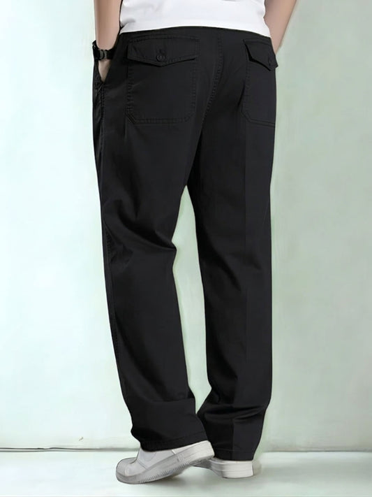 Premium Men's Cotton Pants Lycra - Black