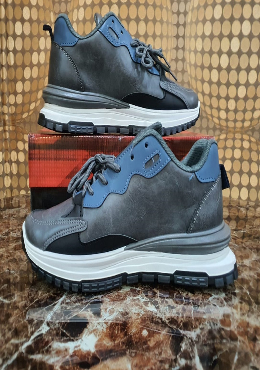 CEFIRO Gray Casual Sneakers For Men