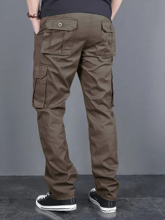 Men's Regular Fit Cotton Cargo Pants - Coffee