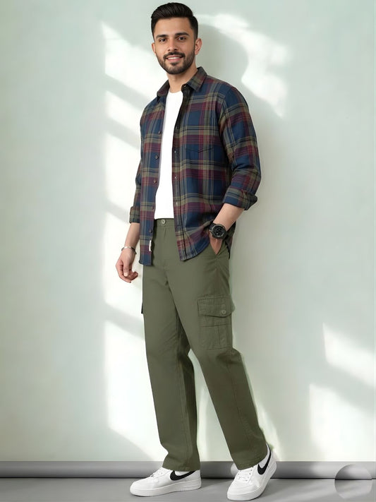 Premium Casual Cargo Trousers - Olive