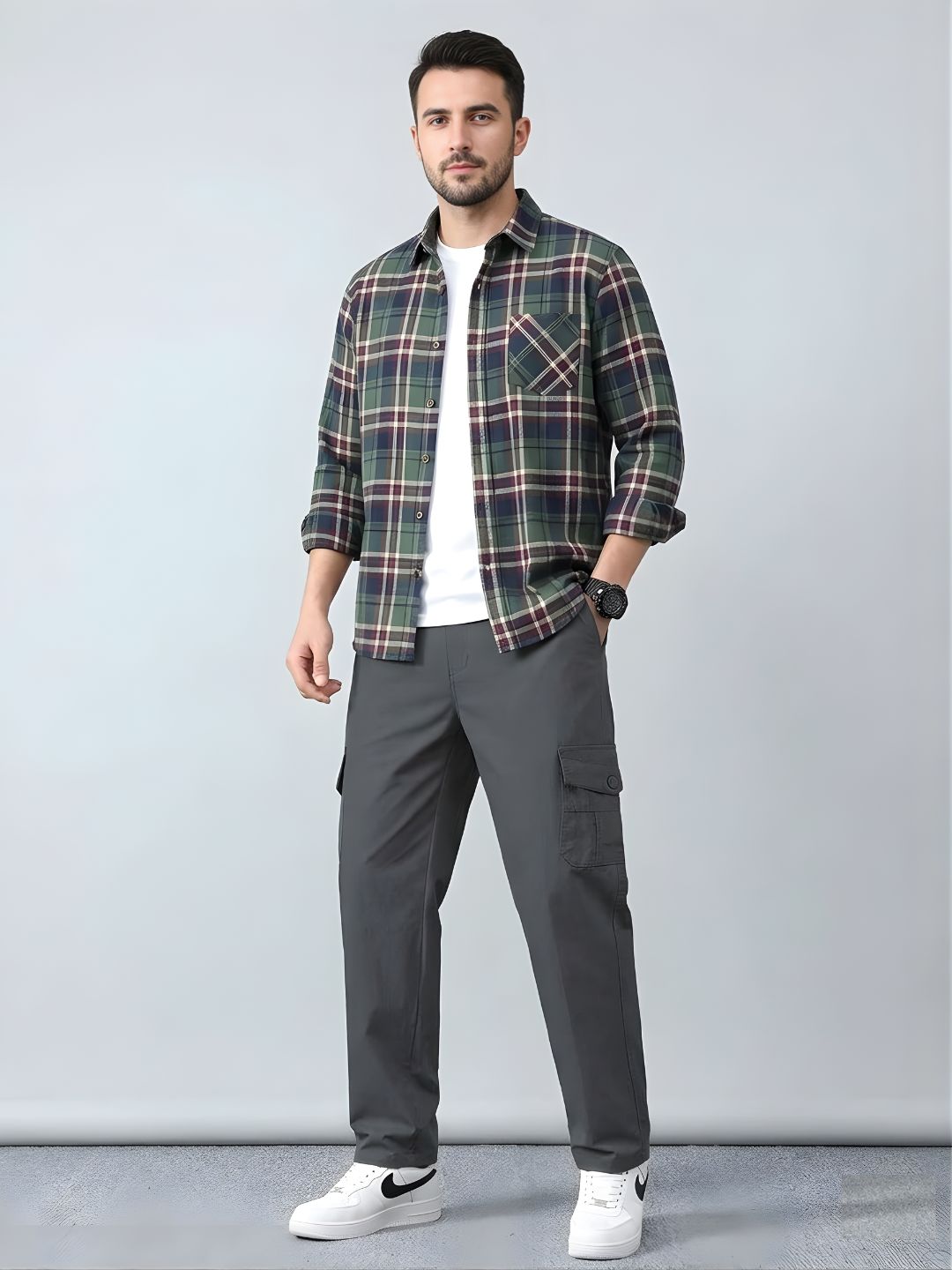 Premium Casual Cargo Trousers - Dark Gray