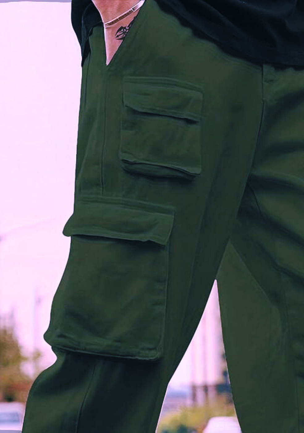 Men's Cotton loose fit cargo Trouser