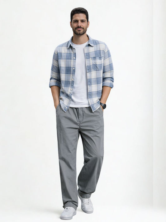 Premium Classic Cotton Trousers - LGray