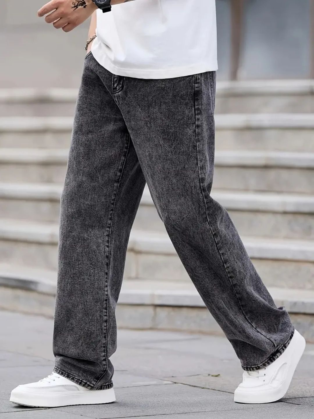 Men's Casual Loose-Fit Baggy Jeans