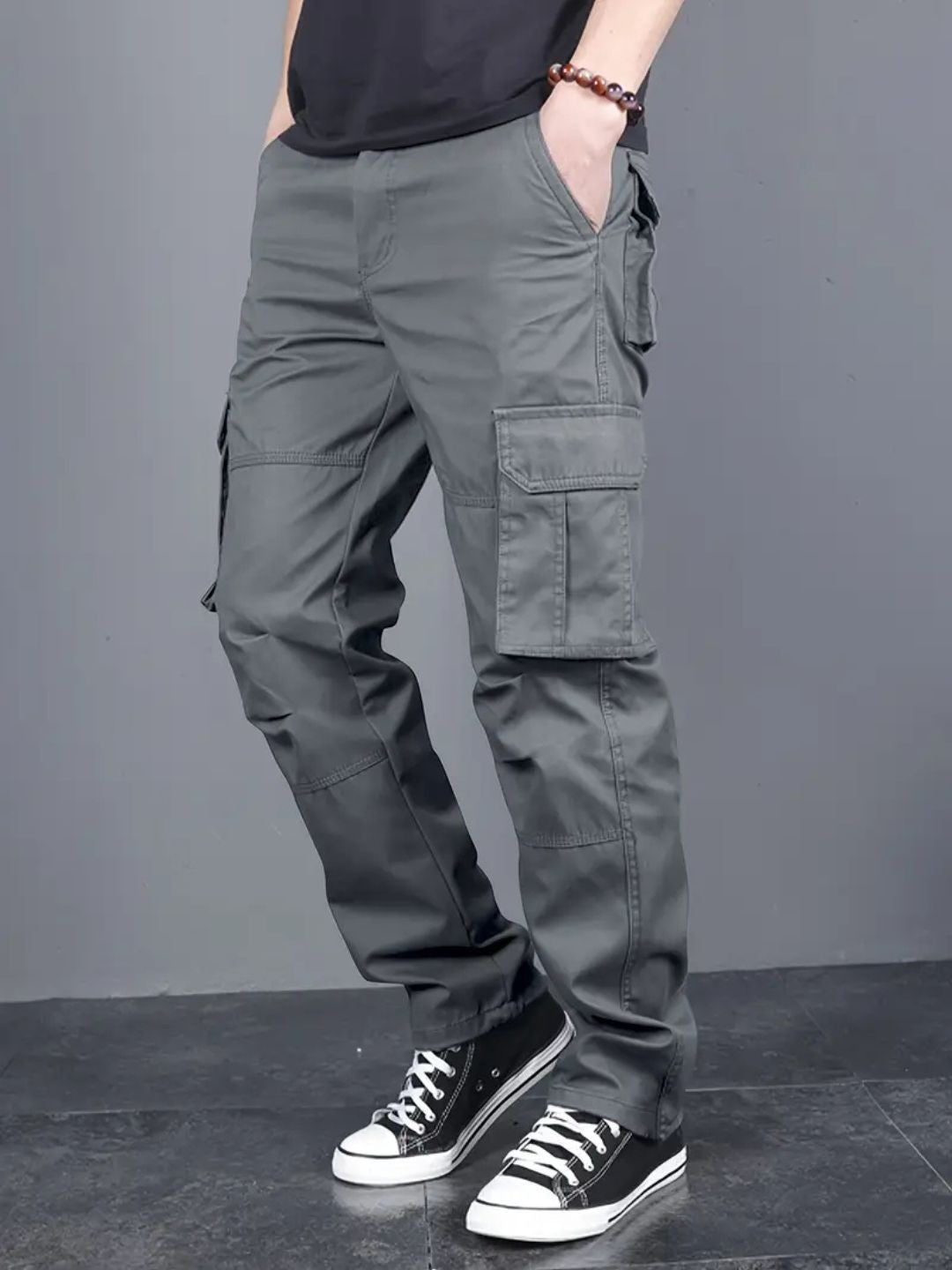 Men's Regular Fit Cotton Cargo Pants - Dgray