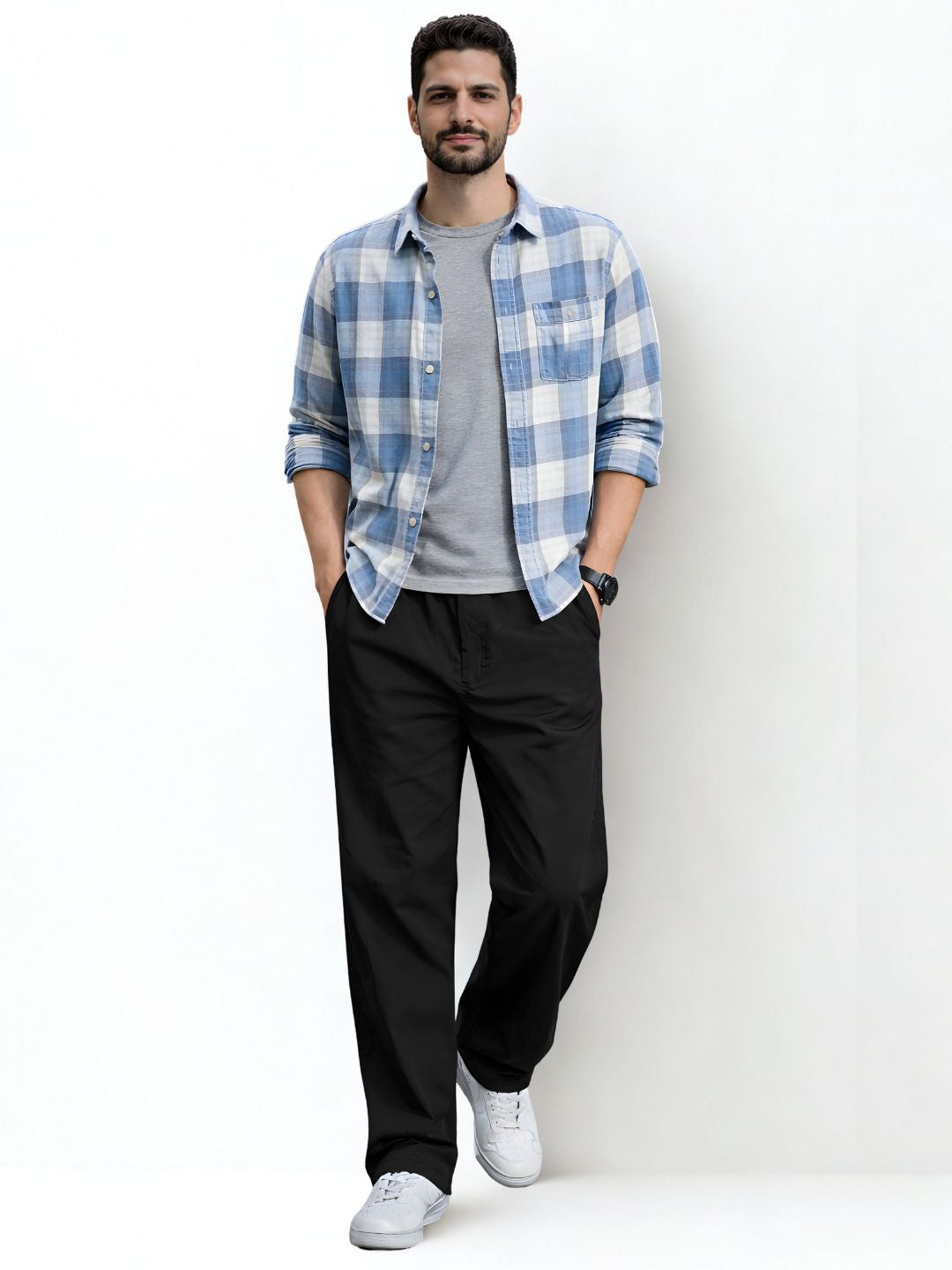 Premium Classic Cotton Trousers - Black