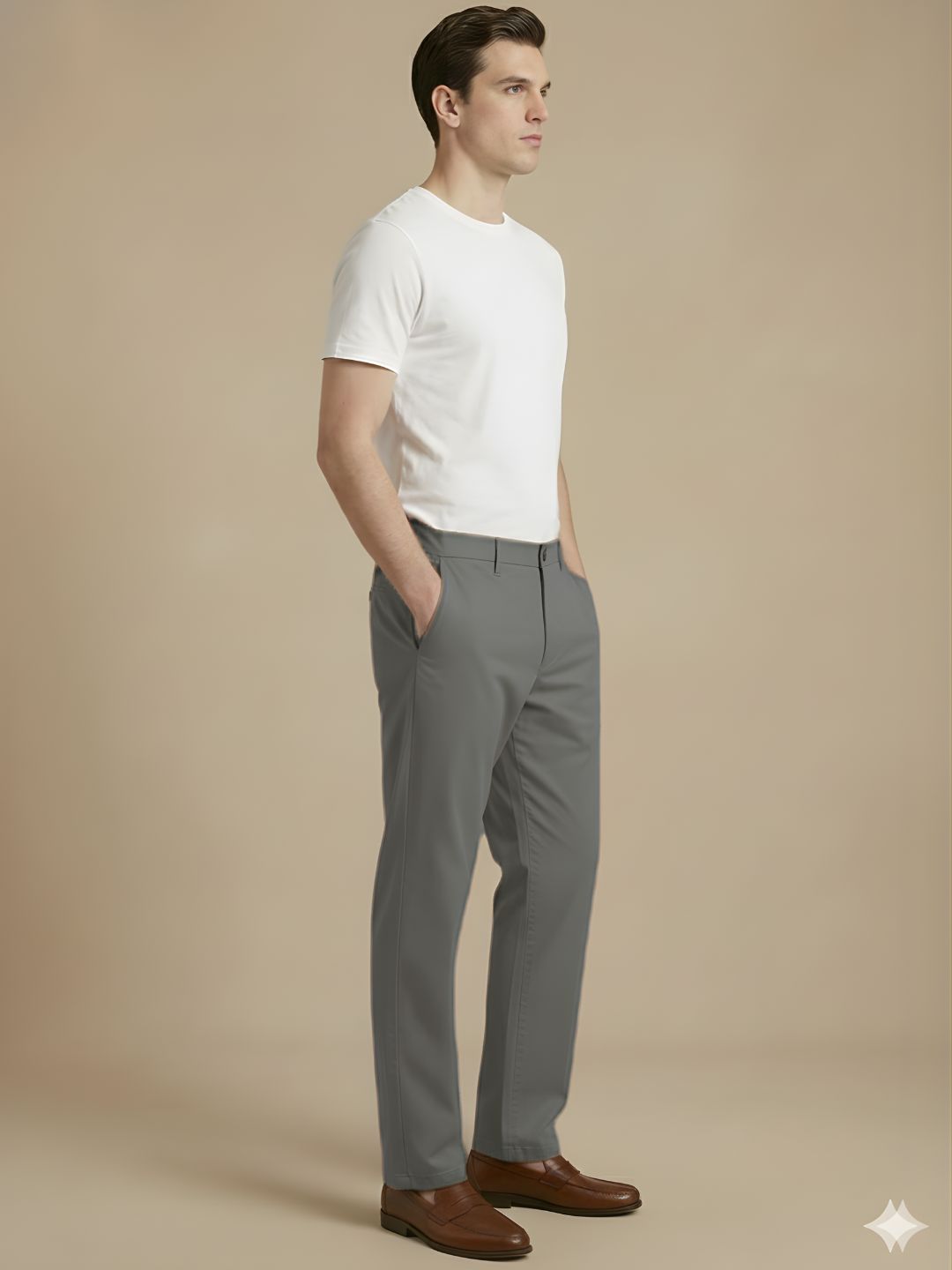 Men's Regular Fit Chino Trouser Pants