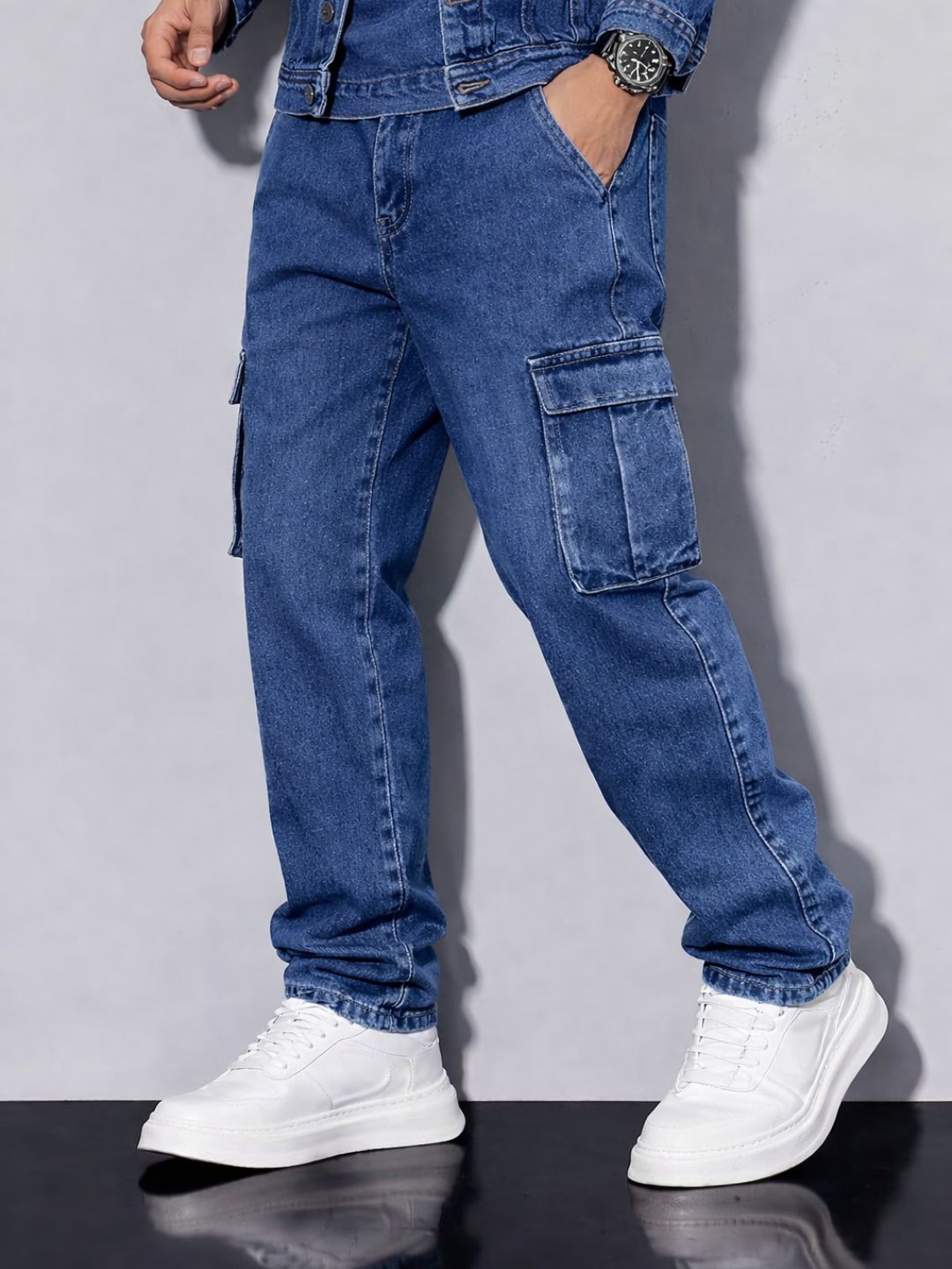 Premium Stretchable Cargo Baggy Jeans – 6 Pocket