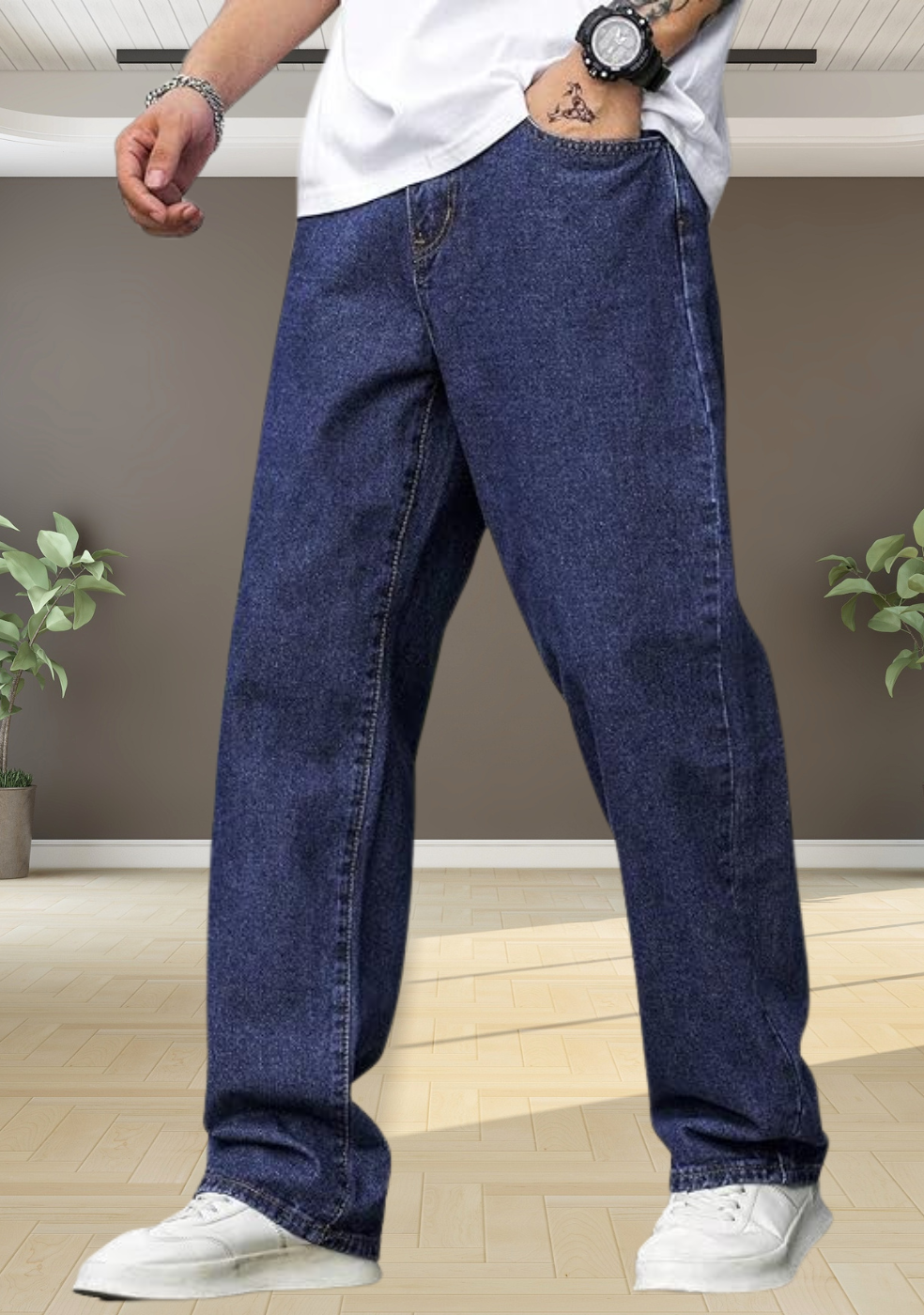 Men's Casual Loose-Fit Baggy Jeans