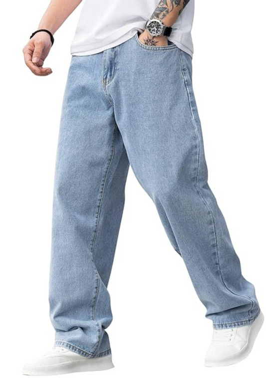 Men's Casual Loose-Fit Baggy Jeans