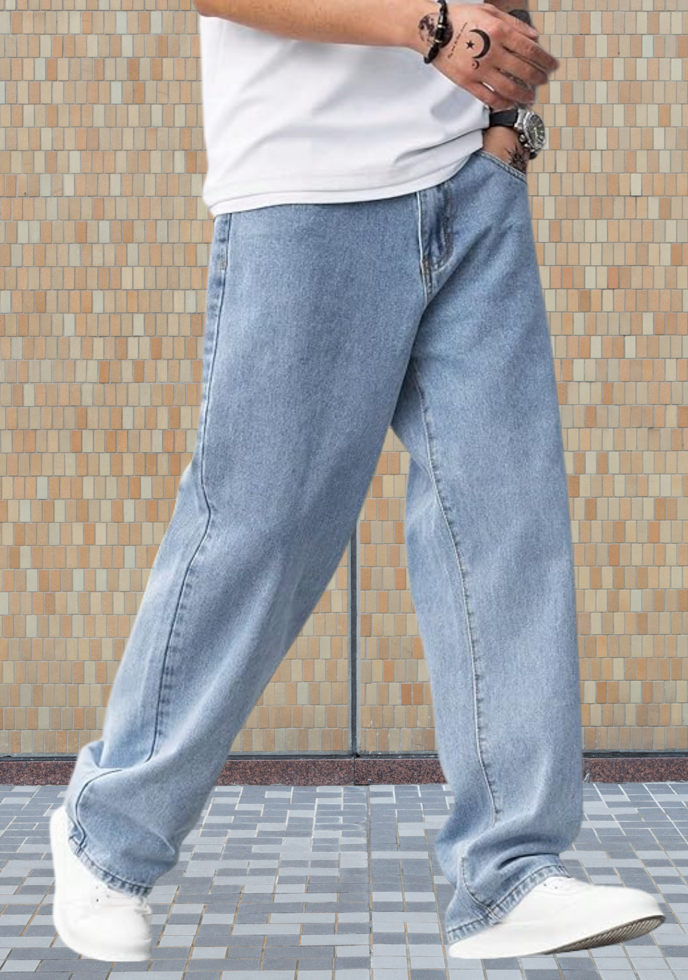 Men's Casual Loose-Fit Baggy Jeans
