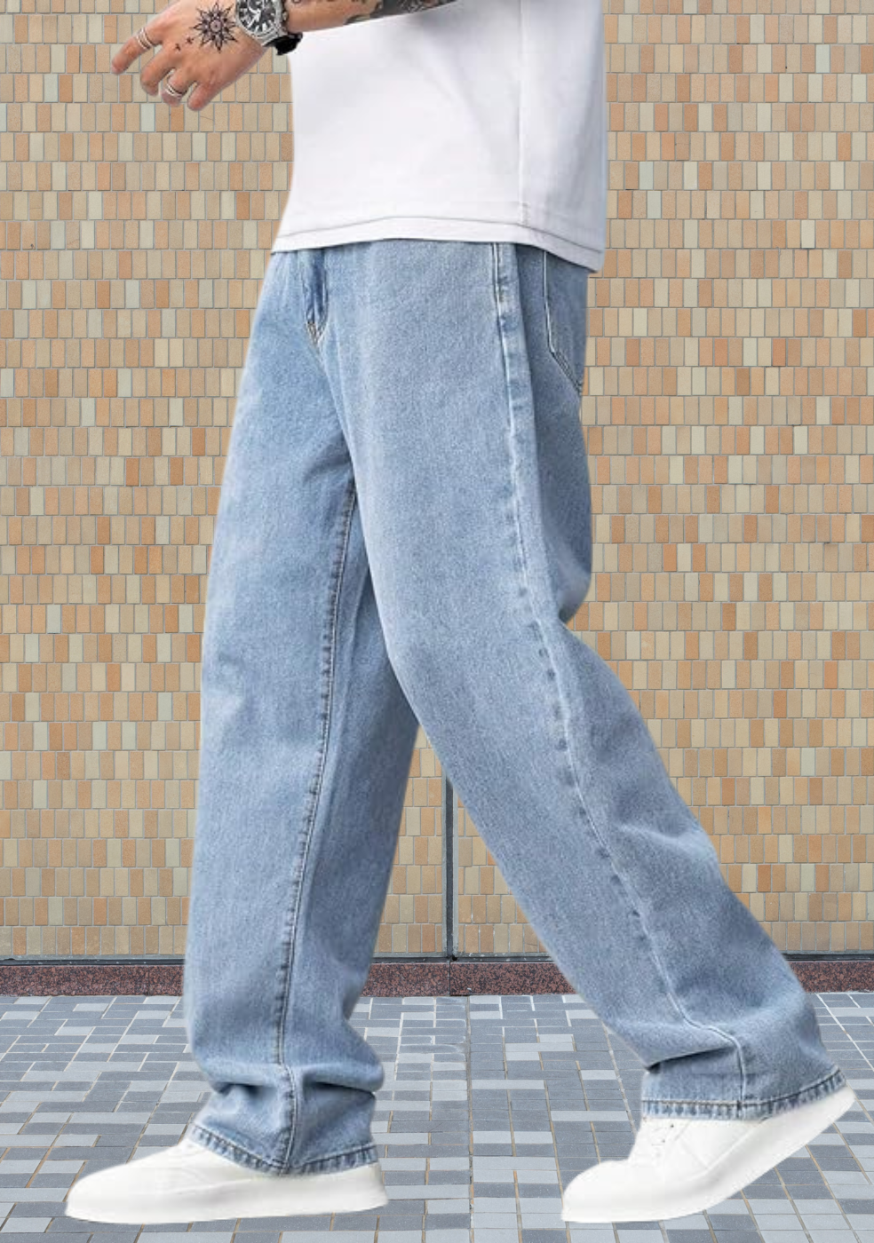 Men's Casual Loose-Fit Baggy Jeans