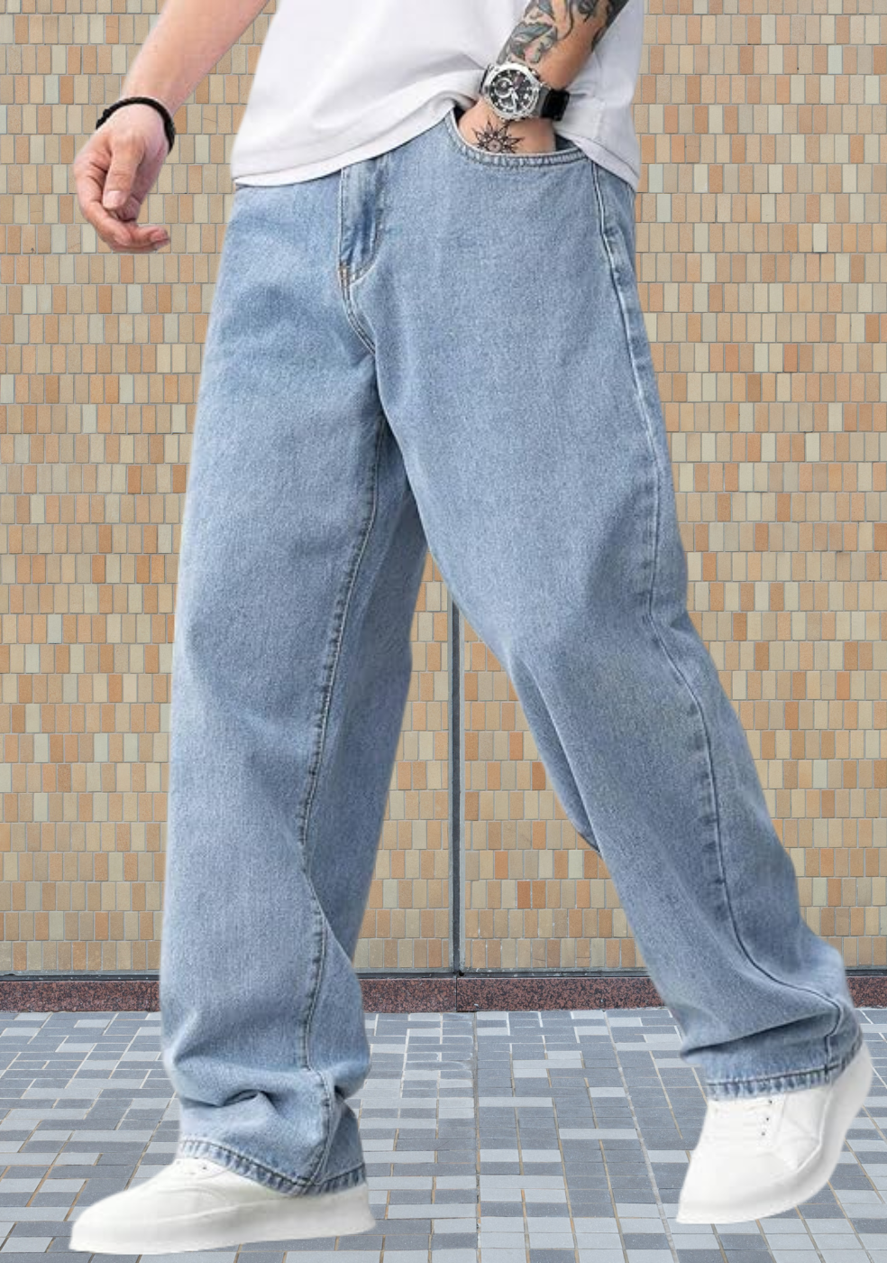 Men's Casual Loose-Fit Baggy Jeans