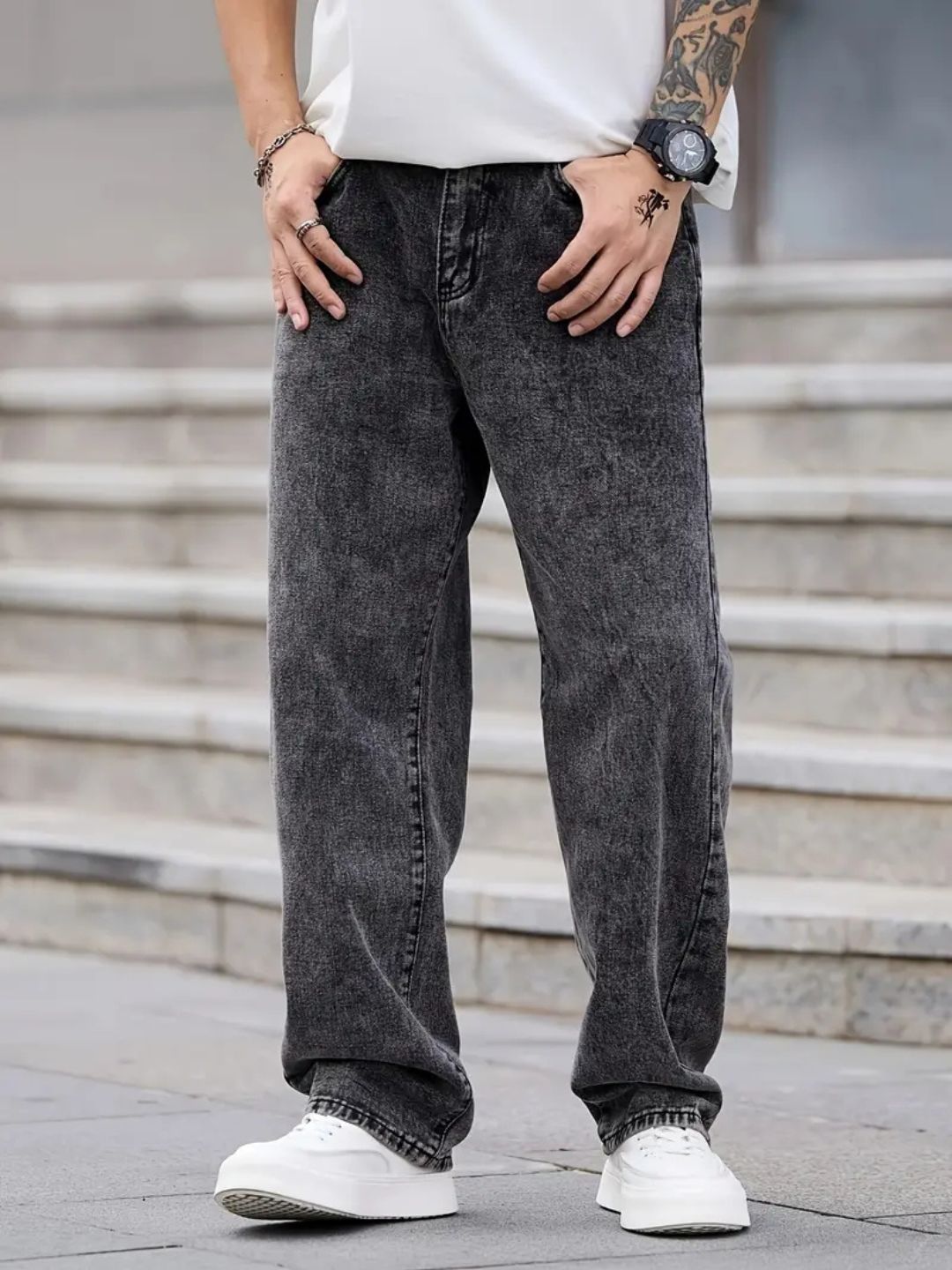 Men's Casual Loose-Fit Baggy Jeans