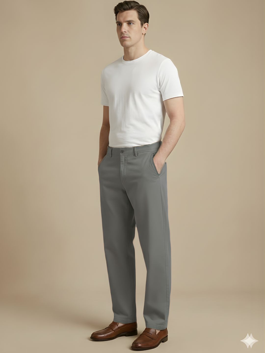 Men's Regular Fit Chino Trouser Pants