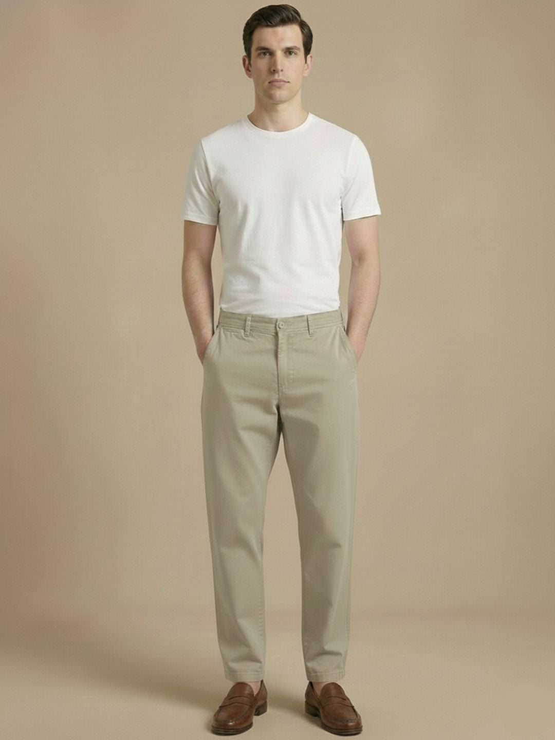 Men's Regular Fit Chino Trouser Pants