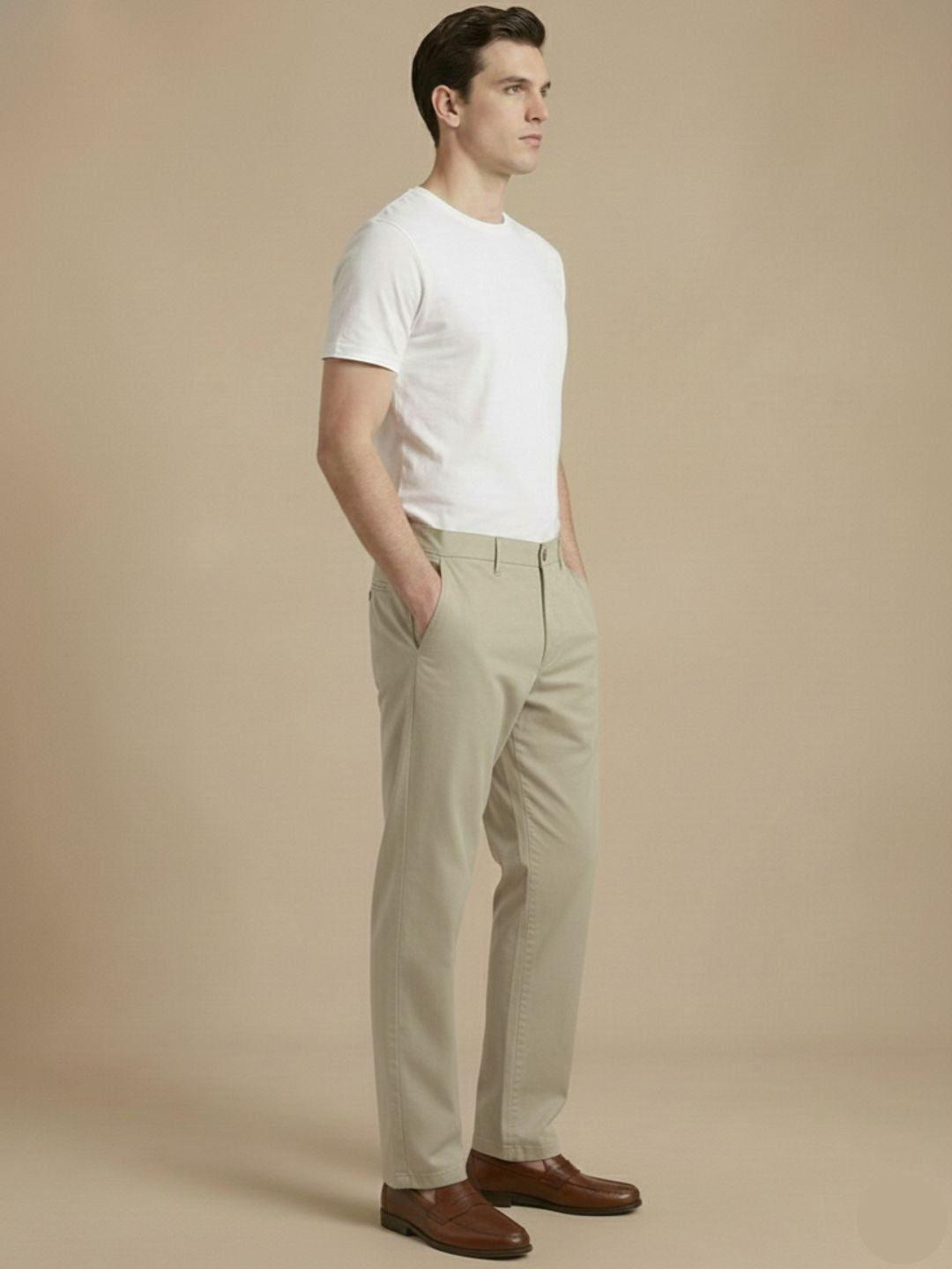 Men's Regular Fit Chino Trouser Pants