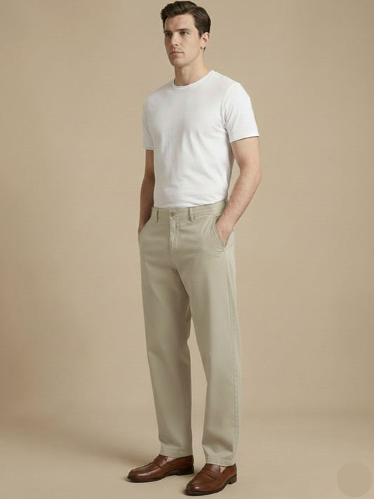 Men's Regular Fit Chino Trouser Pants