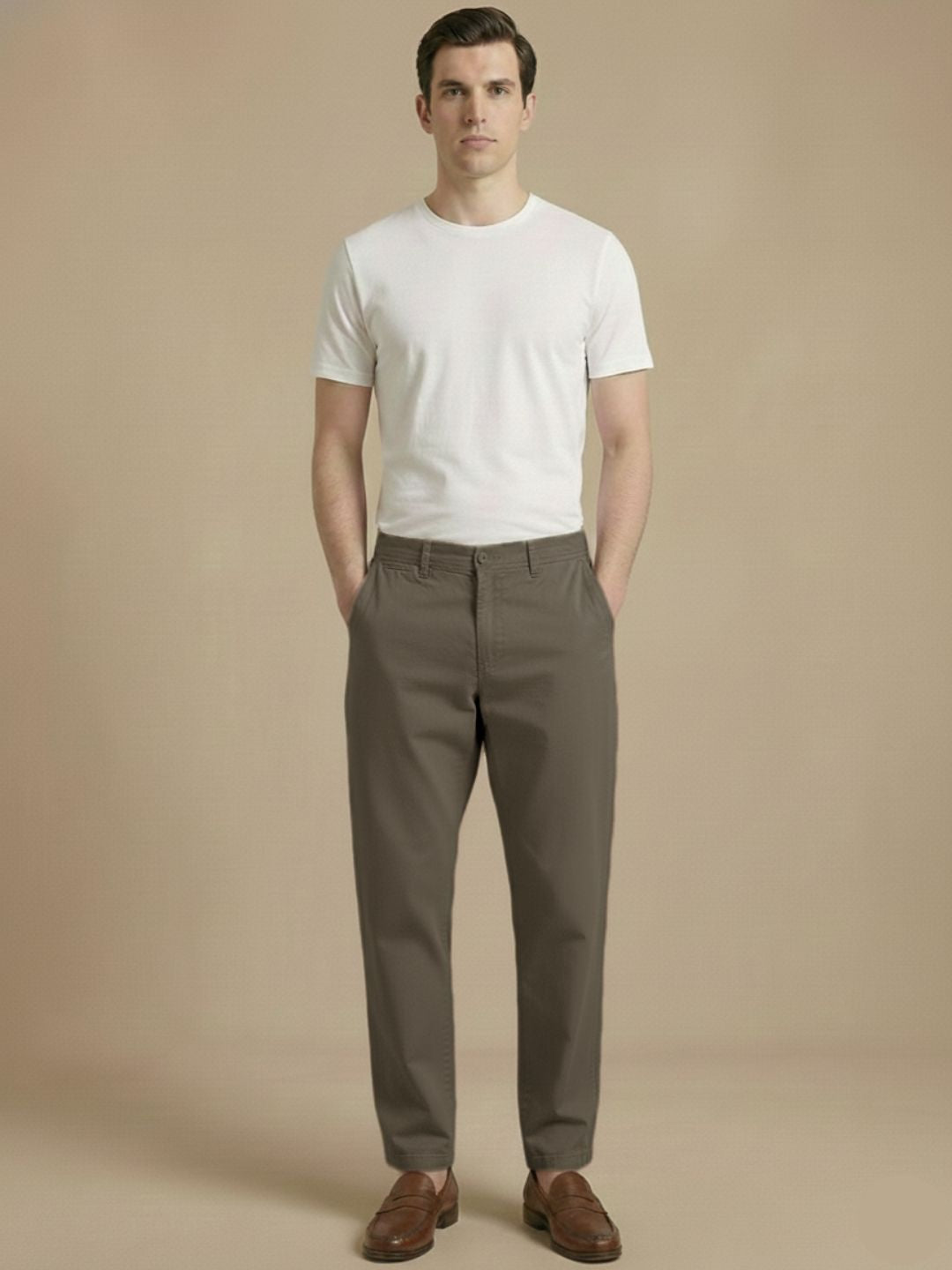Men's Regular Fit Chino Trouser Pants