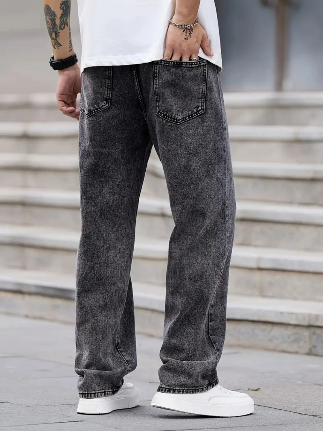 Men's Casual Loose-Fit Baggy Jeans