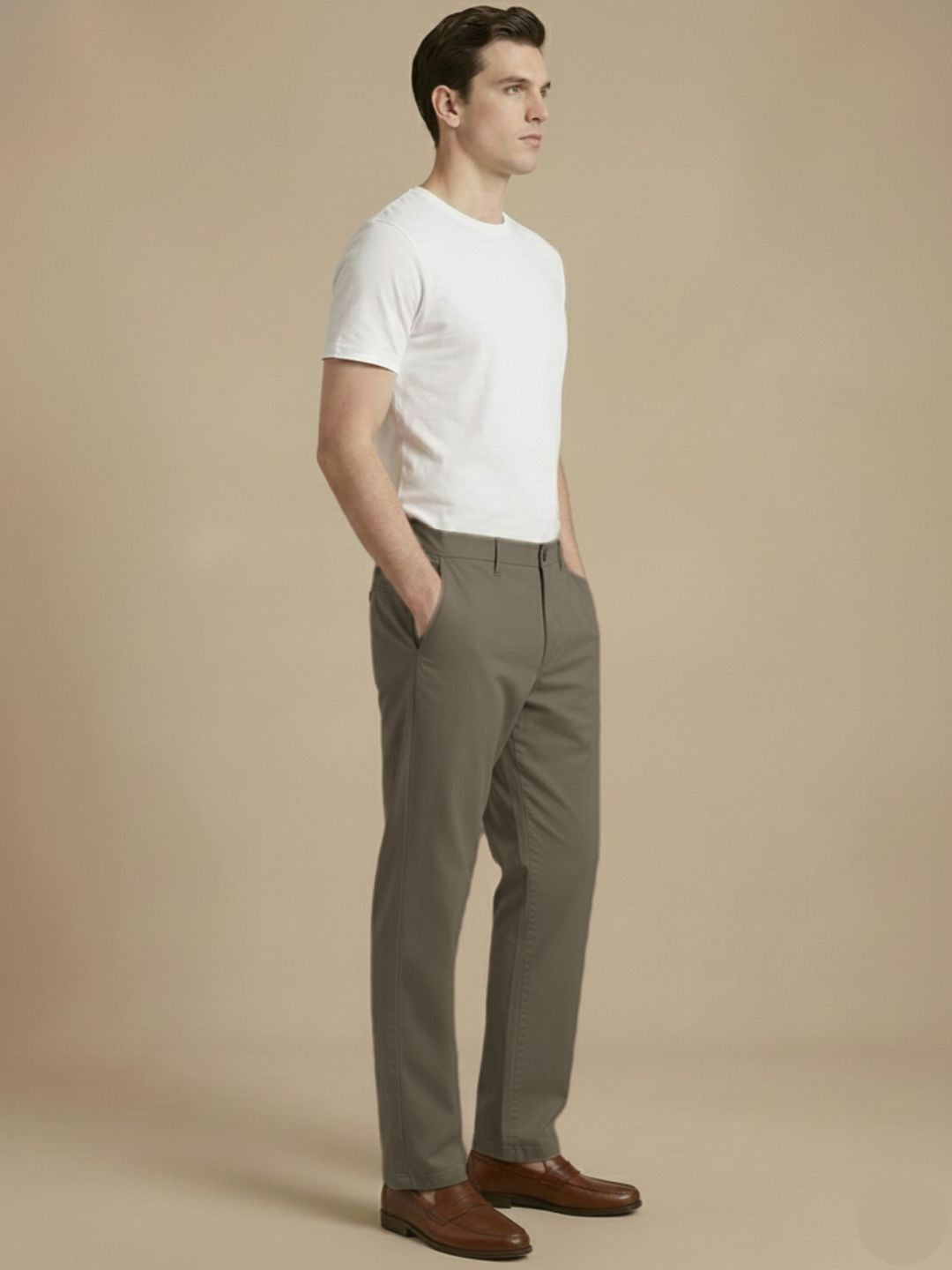 Men's Regular Fit Chino Trouser Pants