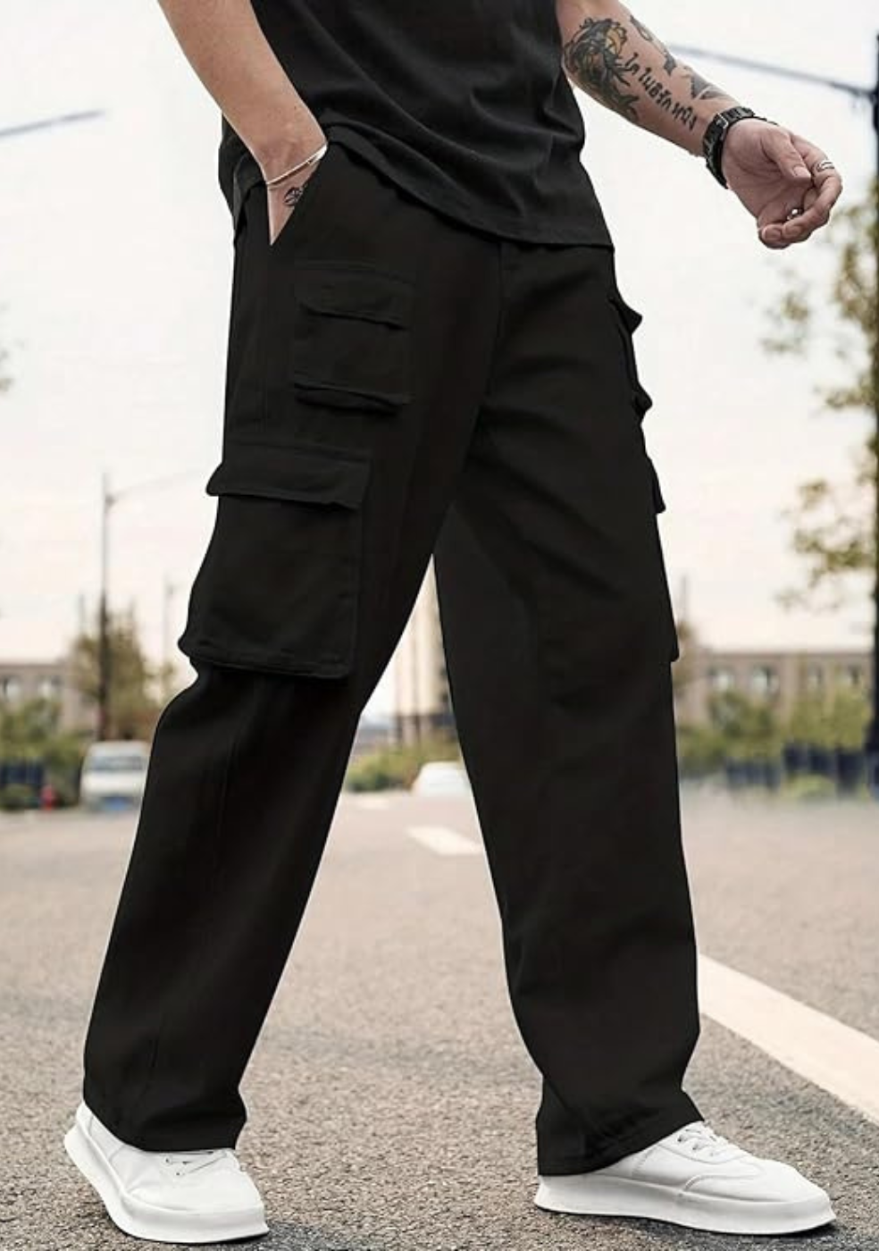 Men's Cotton loose fit cargo Trouser