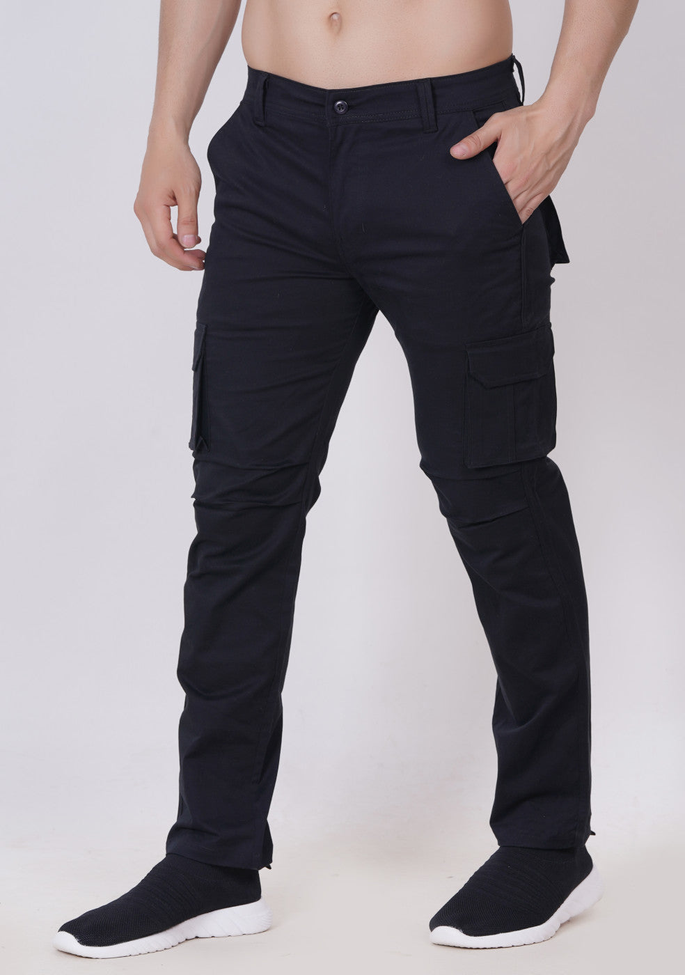 Men Regular fit Cargo Pant With Cross Pocket - ASHTOM