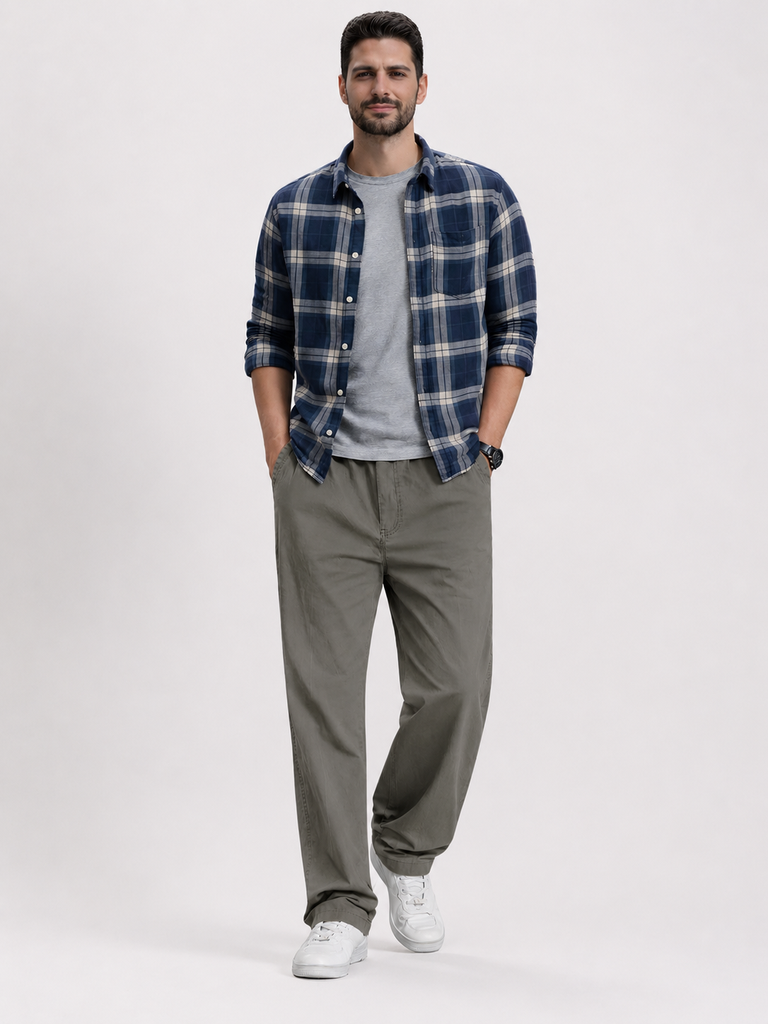 Premium Classic Cotton Trousers - Gray