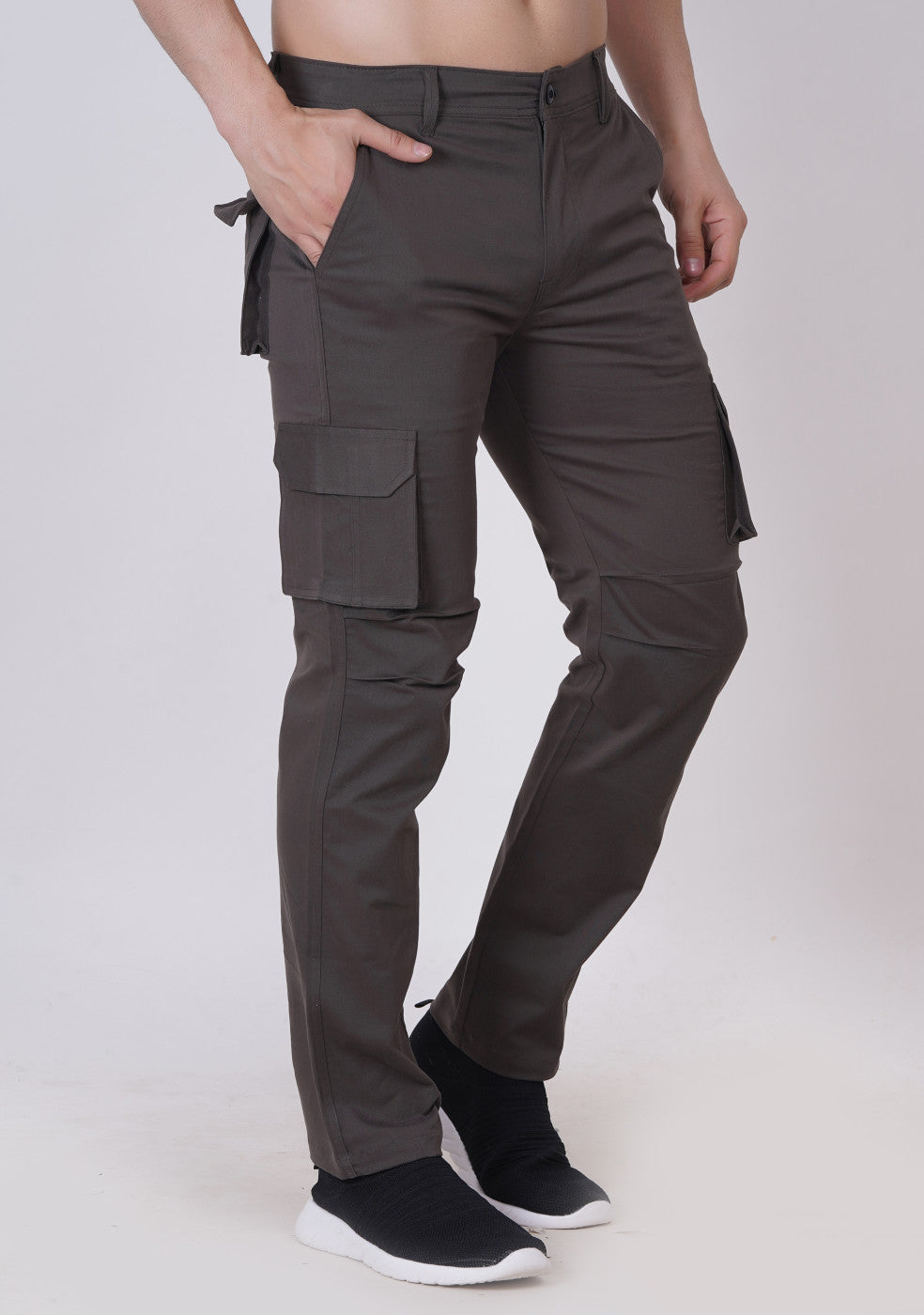 Men Regular fit Cargo Pant With Cross Pocket - ASHTOM