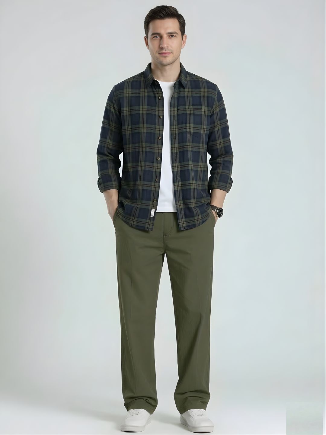 Premium Men's Cotton Pants - Olive