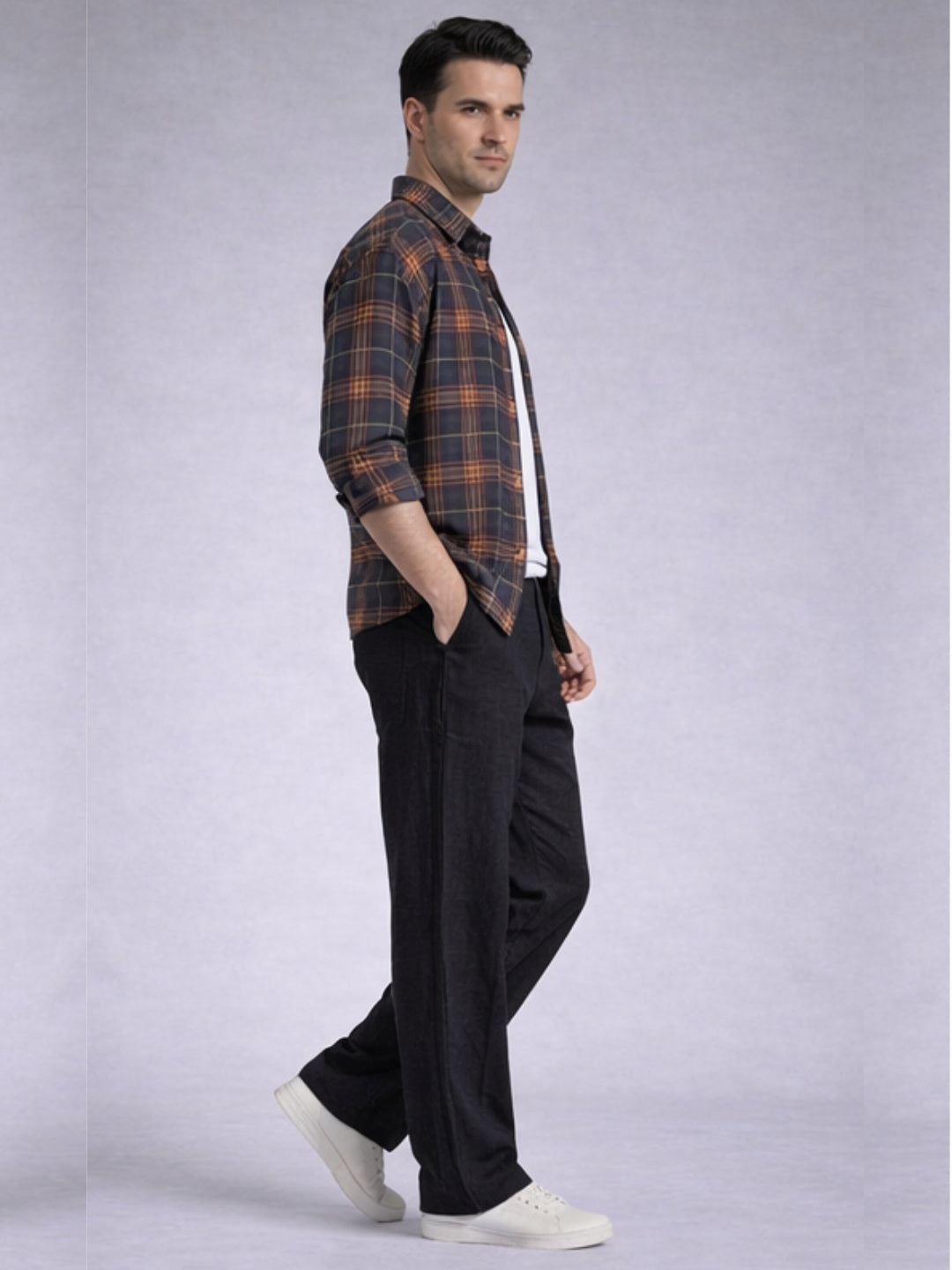Premium Linen Cargo Pants for Men - Black