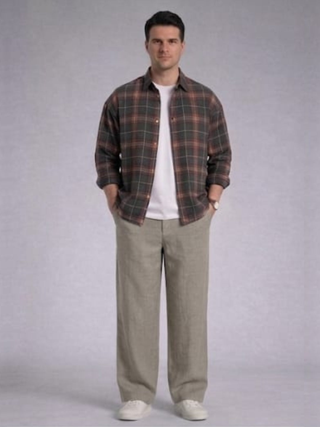 Premium Linen Cargo Pants for Men - LGray