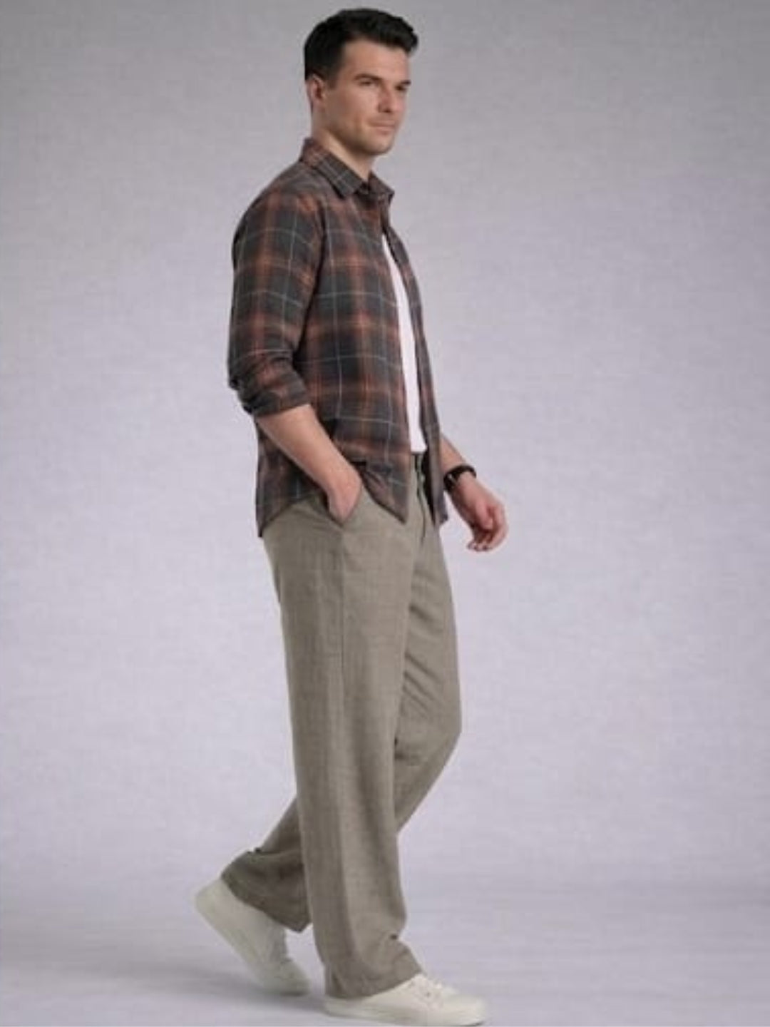 Premium Linen Cargo Pants for Men - LGray