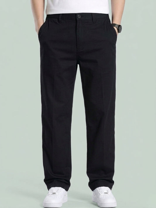 Premium Men's Cotton Pants Lycra - Black