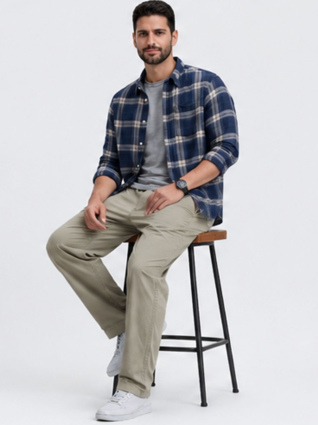 Premium Classic Cotton Trousers - Cream