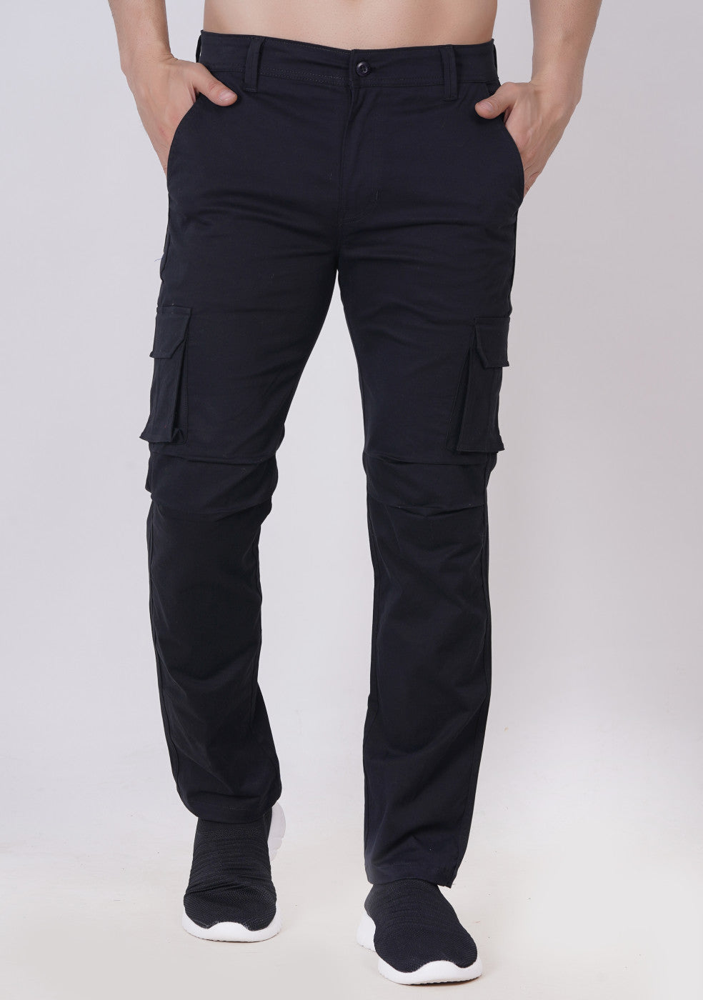Men Regular fit Cargo Pant With Cross Pocket - ASHTOM