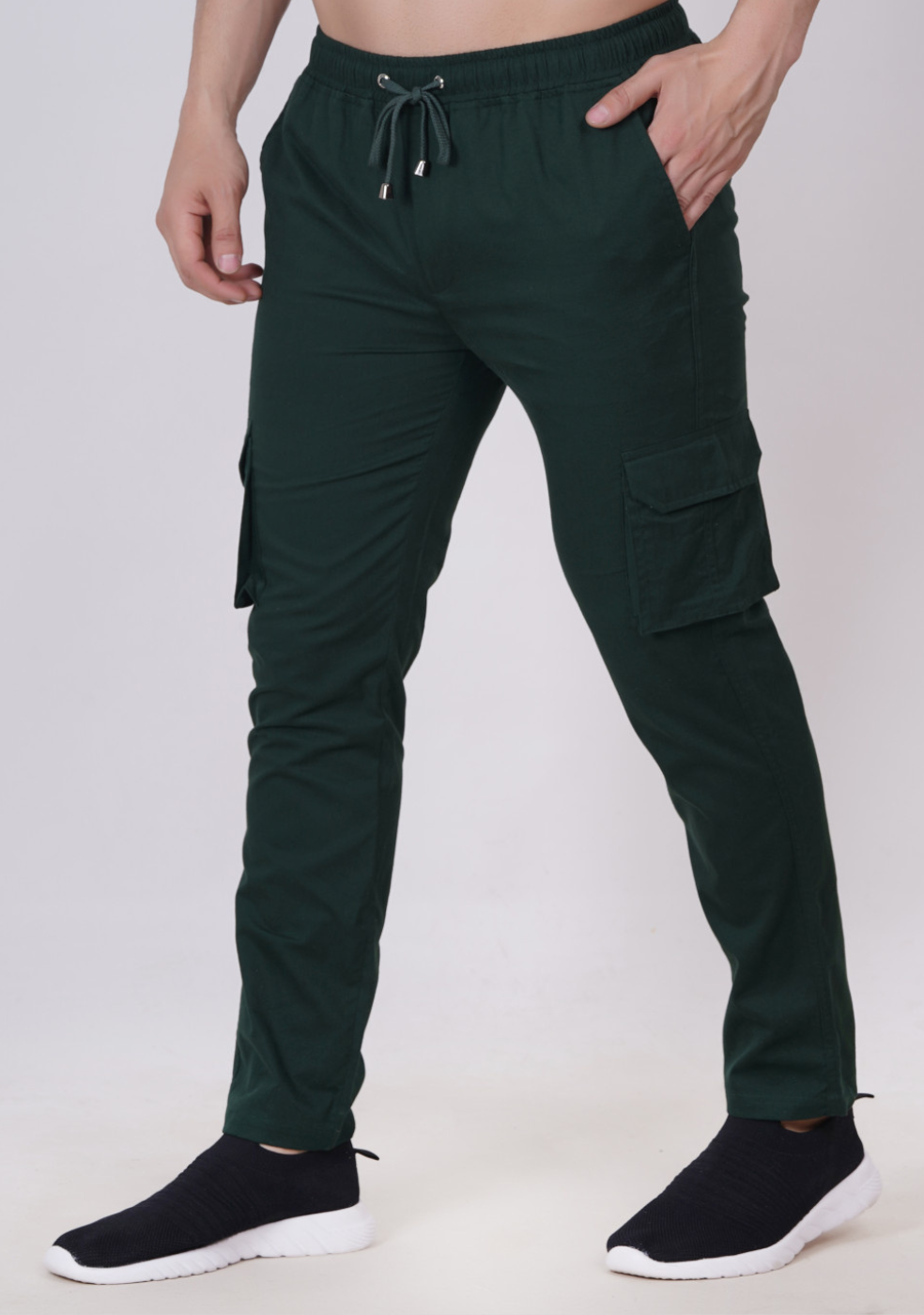 Men Mid-Rise Relaxed Fit Cargo Pants - ASHTOM