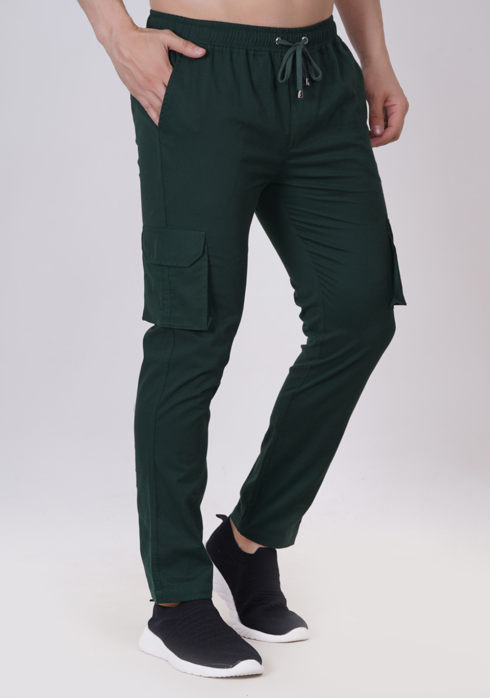 Men Mid-Rise Relaxed Fit Cargo Pants - ASHTOM
